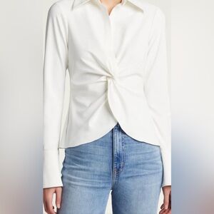 CINQ A SEPT McKenna Long-Sleeve Collared Top